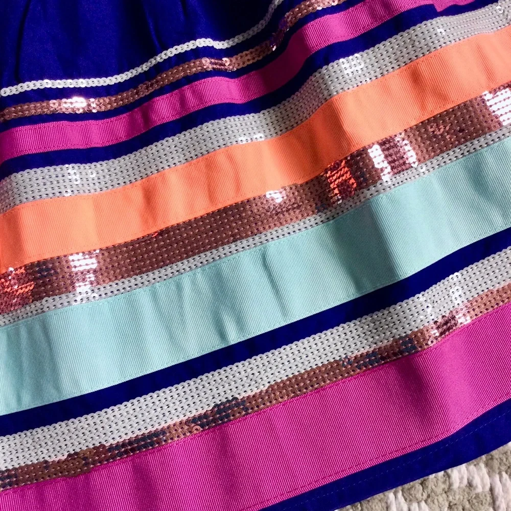 Gymboree royal blue sequin stripe dress